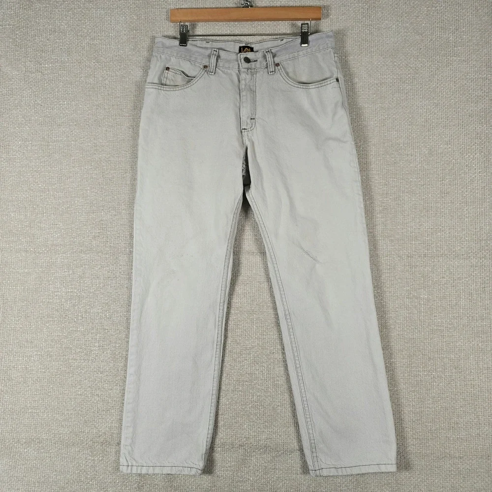 Lee Mens Regular Fit Straight Leg Gray Cotton Denim Jeans 34x29‎ JIM-M313-018